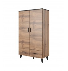 Cama wardrobe LOTTA 2D2D wotan oak + mat black