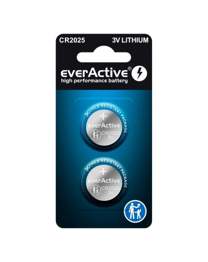 Lithium battery mini everActive CR2025 - blister 2 pcs.