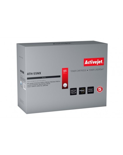 Activejet ATH-55NX Toner (replacement for HP 55X CE255X, Canon CRG-724H Supreme 12500 pages black)