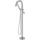 Freestanding bath mixer with shower set