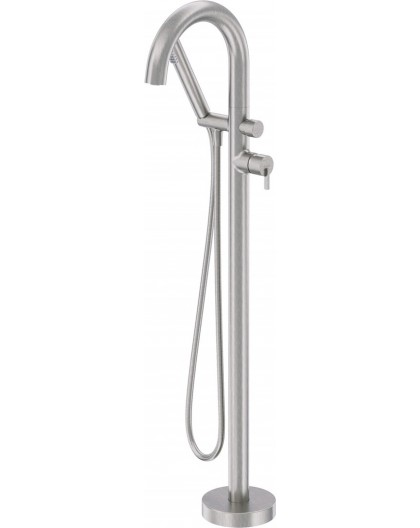 Freestanding bath mixer with shower set