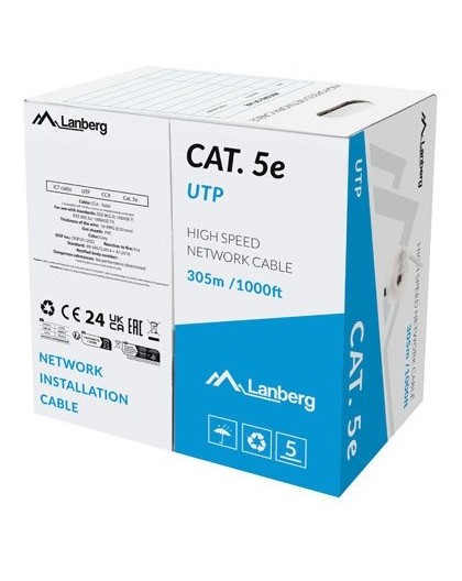 Lanberg LCU5-15CC-0305-S networking cable Grey 305 m Cat.5/Cat.5e U/UTP (UTP)