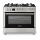 Ravanson KWGE-K90 Glass Inox gas-electric cooker