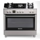 Ravanson KWGE-K90 Glass Inox gas-electric cooker