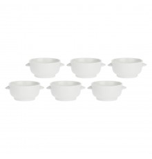 Set of 6 Terrine Soup Bowls - White, 12.5 cm