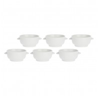 Set of 6 Terrine Soup Bowls - White, 12.5 cm