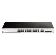 D-LINK DGS-1210-28, Gigabit Smart Switch with 24 10/100/1000Base-T ports and 4 Gigabit MiniGBIC (SFP) ports, 802.3x Flow Control