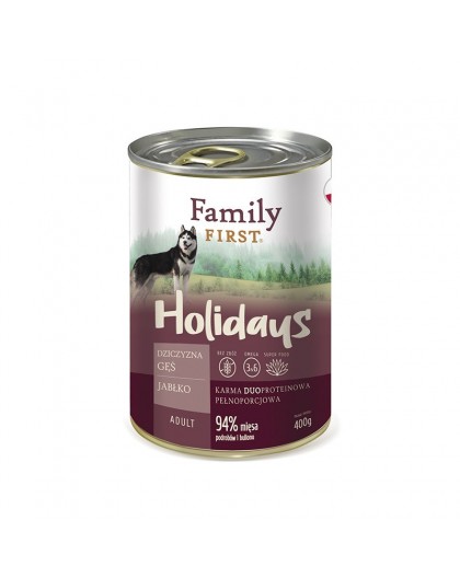 FAMILY FIRST Holidays Adult Venison, goose, apple - Wet dog food - 400 g