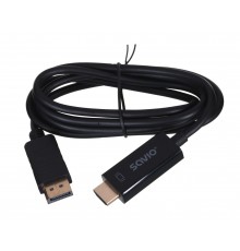 Savio CL-56 video cable adapter 1.5 m DisplayPort HDMI Type A (Standard) Black