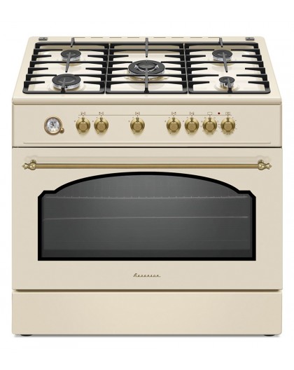 Ravanson Retro KWGE–90ARC gas and electric cooker (cream)