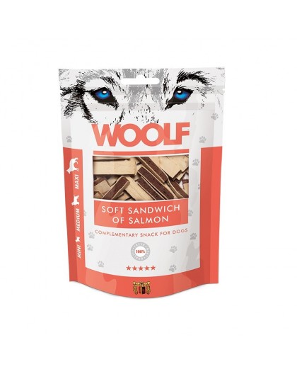 WOOLF Soft Sandwich of Salmon - dog treat - 100g