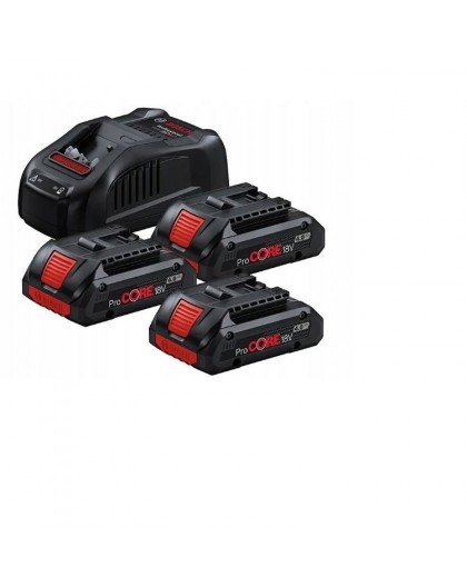 BOSCH. BATTERY 18V 4.0Ah x3 +CHARGES. GAL1880CV PROCORE