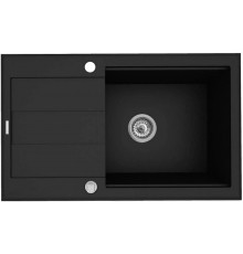 Granite sink with draining board Pyramis Sparta Plus Lux 070 083 701 78X48 1B 1D Black