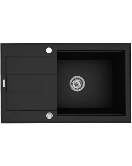 Granite sink with draining board Pyramis Sparta Plus Lux 070 083 701 78X48 1B 1D Black