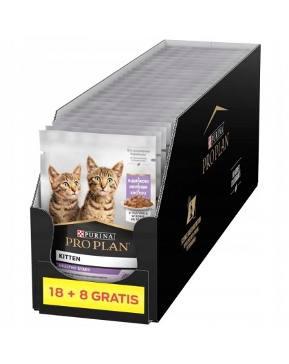 PURINA Pro Plan Kitten Health Start with turkey in sauce - wet cat food - 26x85g (18 + 8 GRATIS)