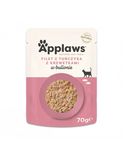APPLAWS Tuna Fillet with prawn in broth - wet cat food - 70g