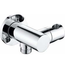 Round angled connector with handset holder