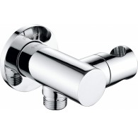 Round angled connector with handset holder