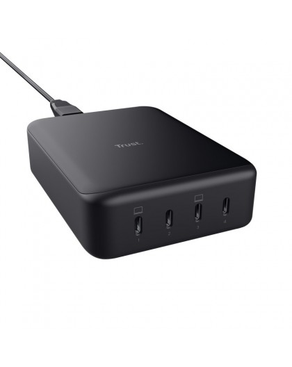 Trust Maxo - 240W GaN 4-port USB-C desk charger, black