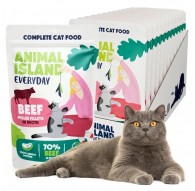 ANIMAL ISLAND Everyday Beef fillets in broth - wet cat food - 12 x 85g