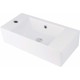 Countertop ceramic washbasin with space for a tap - left