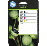 HP 953 - 4 pakker - sort, gul, cyan, m