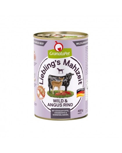 GRANATAPET Liebling's Mahlzeit Venison and angus beef - wet dog food - 800g