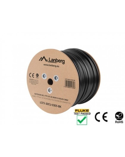 Lanberg LCF5-30CU-0305-BK networking cable Black 305 m Cat.5e F/UTP (FTP) outdoor