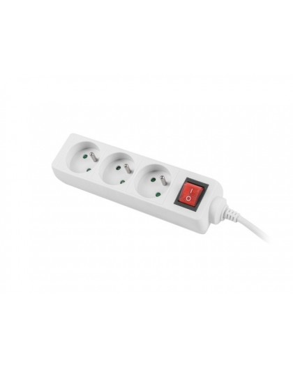 LANBERG POWER STRIP 3M WHITE, 3X 230V PL, WITH SWITCH