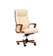AMBASSADOR cream leather armchair
