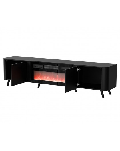 Cama Volare RTV cabinet 200 x 39 x 49 matte black + fireplace