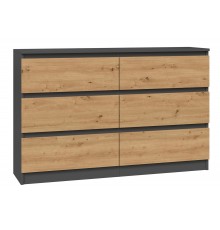 Topeshop M6 120 ANTRACYT/ART chest of drawers