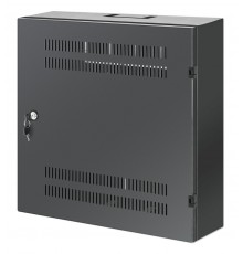 Intellinet Low-Profile 19" Wall Mount Cabinet with 4U Horizontal and 2U Vertical Rails Slim, Space-saving Enclosure with Only 17