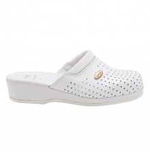 Scholl Clog Backguard - women's white clogs, size 38