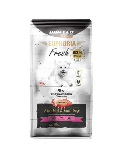 BIOFEED Euphoria Fresh Adult Mini & Small Turkey with rabbit - dry dog food - 8kg