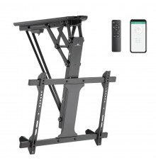 Maclean electric ceiling mount for TV, TUYA support, max VESA 600x400, for sloping walls, remote control, 32"-70", 35kg, MC-880T