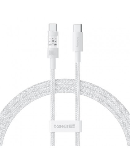 Baseus Gem USB C to USB C fast charging cable 1 m 100 W White