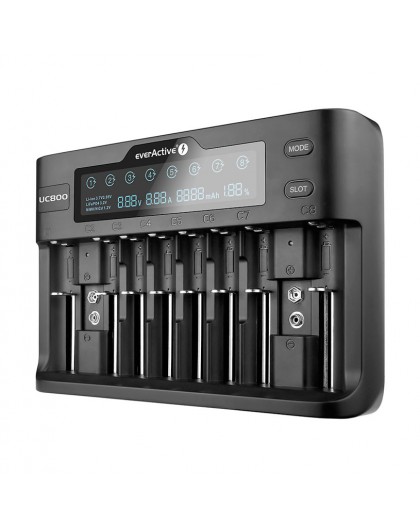 Зарядное устройство для цилиндрических Li-ion и Ni-MH батарей everActive UC-800