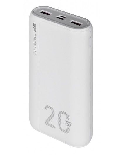 SILICON POWER QS15 Powerbank External battery 20000 mAh 2x USB QC 3.0 1x USB-C PD (SP20KMAPBKQS150W) White