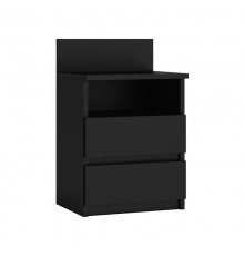 Topeshop M1 CZARNA MAT nightstand/bedside table 2 drawer(s) Black