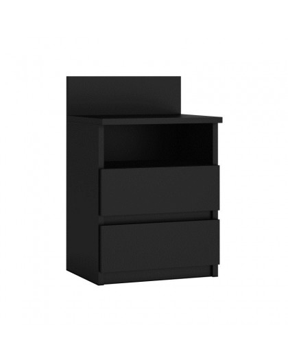 Topeshop M1 CZARNA MAT nightstand/bedside table 2 drawer(s) Black