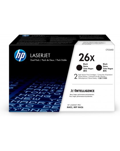 HP 26X 2-pack High Yield Black Original LaserJet Toner Cartridges
