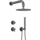 Concealed shower set with overhead shower