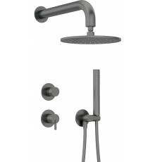 Concealed shower set with overhead shower