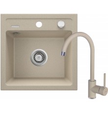 Granite sink with 1-bowl faucet