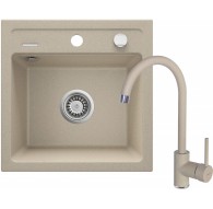 Granite sink with 1-bowl faucet