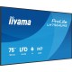 iiyama 75" 4K UHD Самый мощный профессиональный дисплей для цифровой рекламы с продвинутыми возможностями управления и подключен