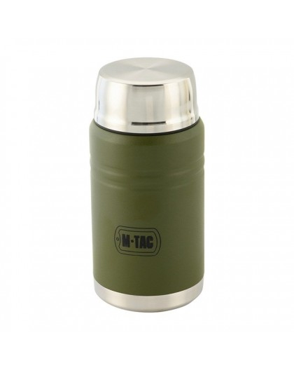 M-Tac UN-R02-750A Food thermos with foldable stainless steel spoon, 750 ml, olive green