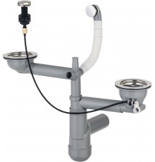 Siphon for 1.5- and 2-bowl granite sink - Space-Saver