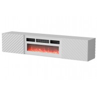 Cama RTV cabinet LARA 183x35x37 white matt + white mantelpiece